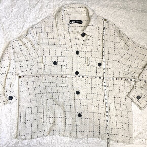 Zara textured plaid overshirt - size XXL - NWT - Picture 7 of 8